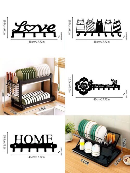 Wall Mounted Hooks & Dish Racks