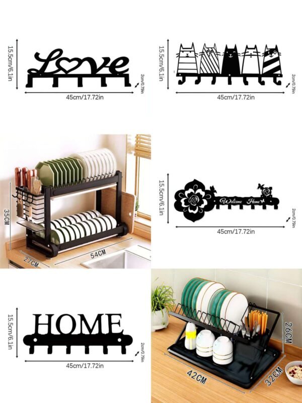Wall Mounted Hooks & Dish Racks
